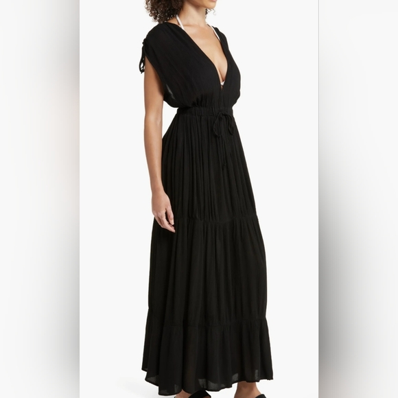 Elan Ruched Tiered Cover-Up Maxi Dress - Picture 4 of 8